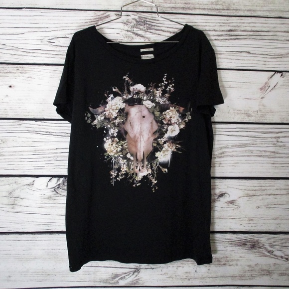 Denim & Supply Ralph Lauren Tops - RL Denim Supply Skull Flower T Shirt Boho EUC
